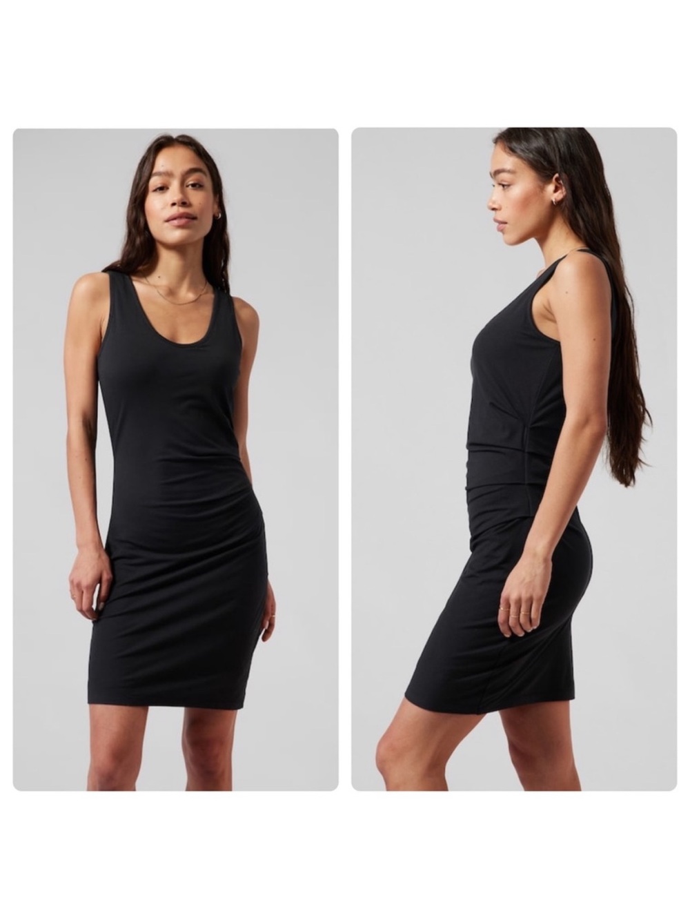 Athleta Sleeveless Della Athleisure Travel Midi Dress - Black